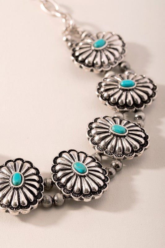 Western Chain Concho Necklace