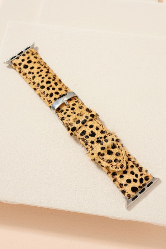 Animal Print Calf Hair Leather iWatch Band Small