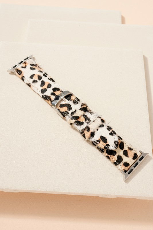Animal Print Calf Hair Leather iWatch Band Small