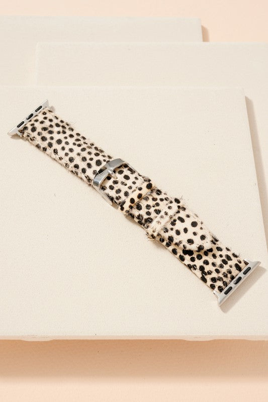 Animal Print Calf Hair Leather iWatch Band Small