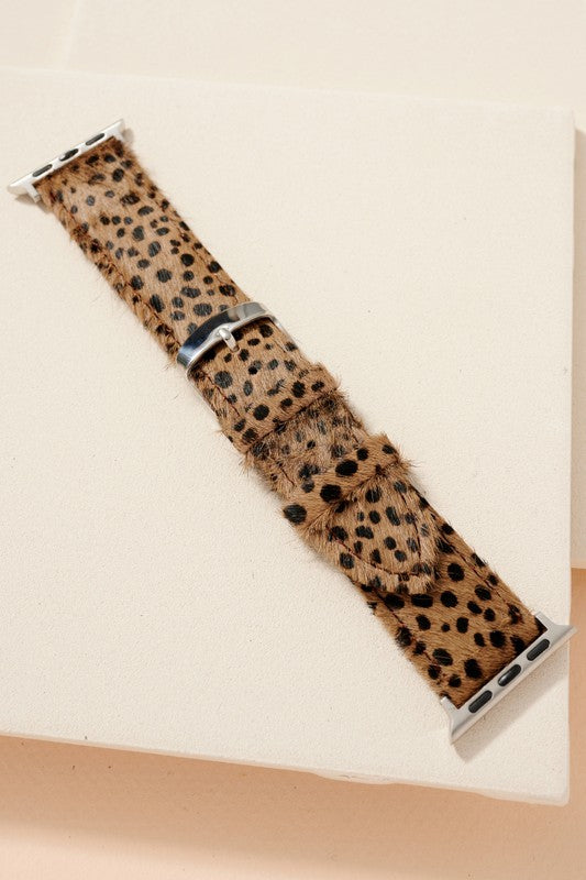 Animal Print Calf Hair Leather iWatch Band Small