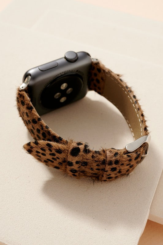 Animal Print Calf Hair Leather iWatch Band Small