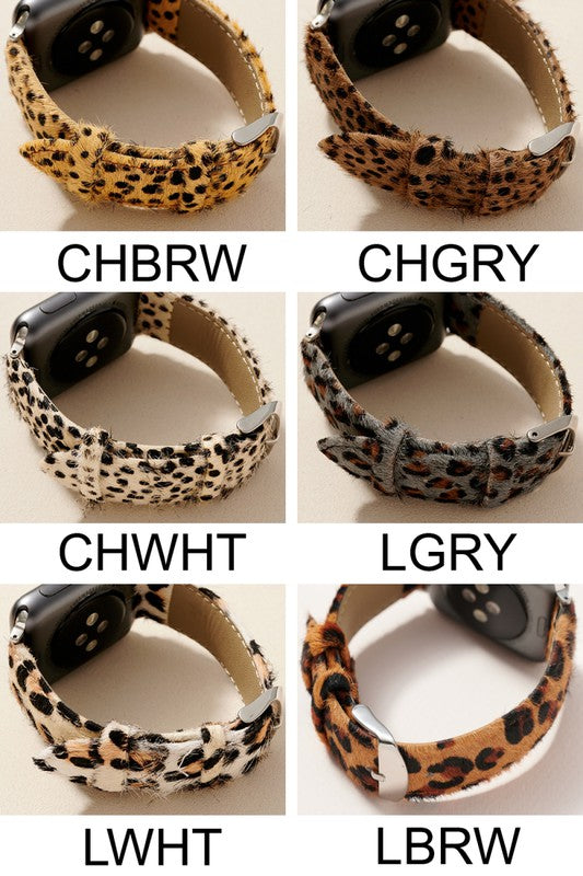 Animal Print Calf Hair Leather iWatch Band Small