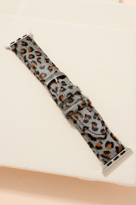 Animal Print Calf Hair Leather iWatch Band Small