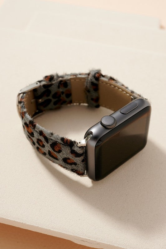 Animal Print Calf Hair Leather iWatch Band Small