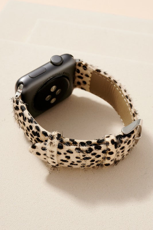 Animal Print Calf Hair Leather iWatch Band Small