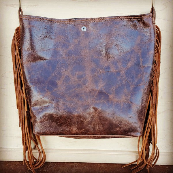 Tejas Leather Bucket Handbag Turq. Laredo Accent