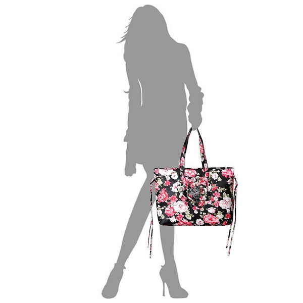 3D Flower Printed Large Shopper