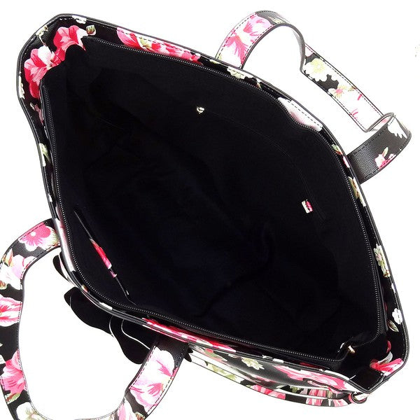 3D Flower Printed Large Shopper