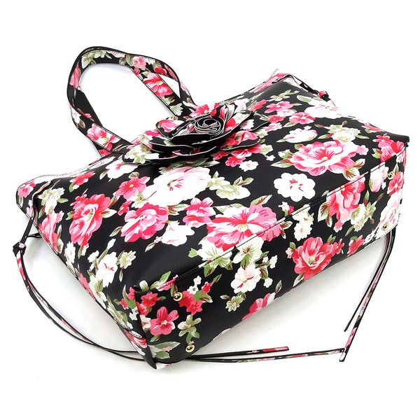 3D Flower Printed Large Shopper