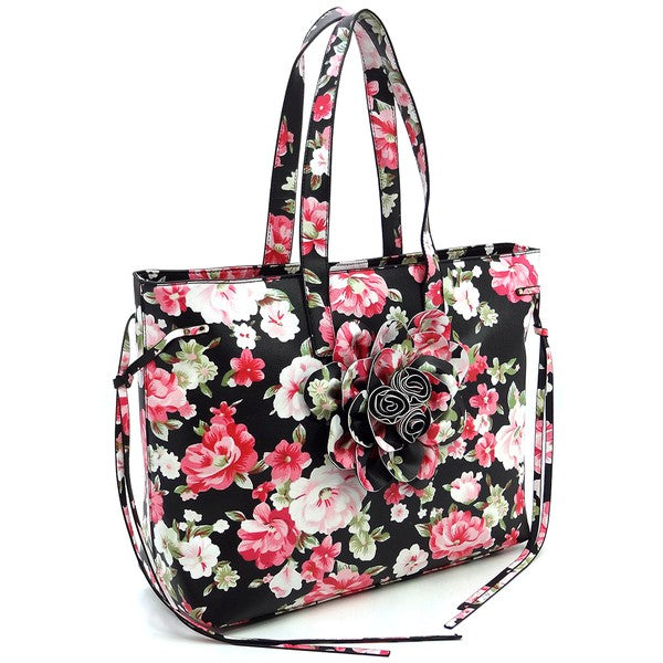 3D Flower Printed Large Shopper