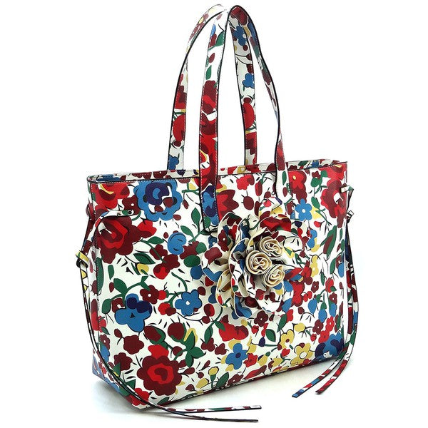 3D Flower Printed Large Shopper