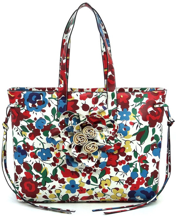 3D Flower Printed Large Shopper