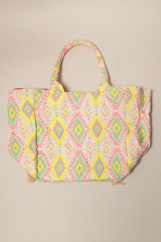 Tribal Embroidered Tassel Shoulder Bag