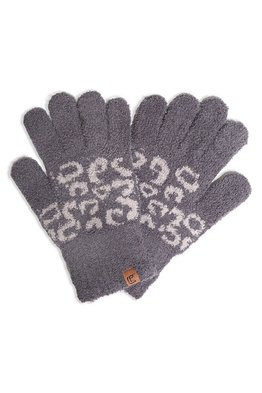 Winter Leopard Print Luxury Soft Gloves
