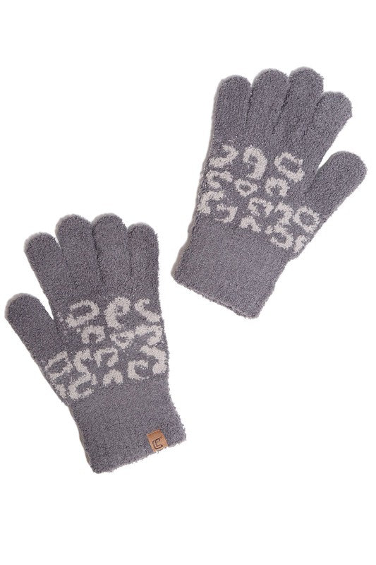 Winter Leopard Print Luxury Soft Gloves
