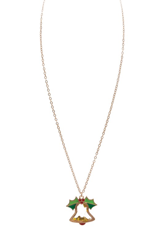 Christmas Bell Glitter Shaker Necklace