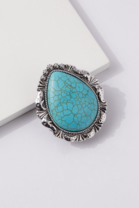 Western Teardrop Stone Cell Phone Finger Grip