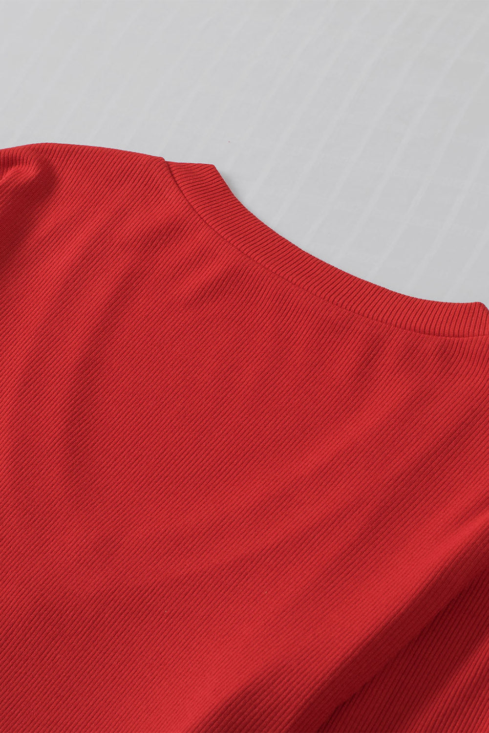 Basic V Neck Flounce Sleeve Knit Top