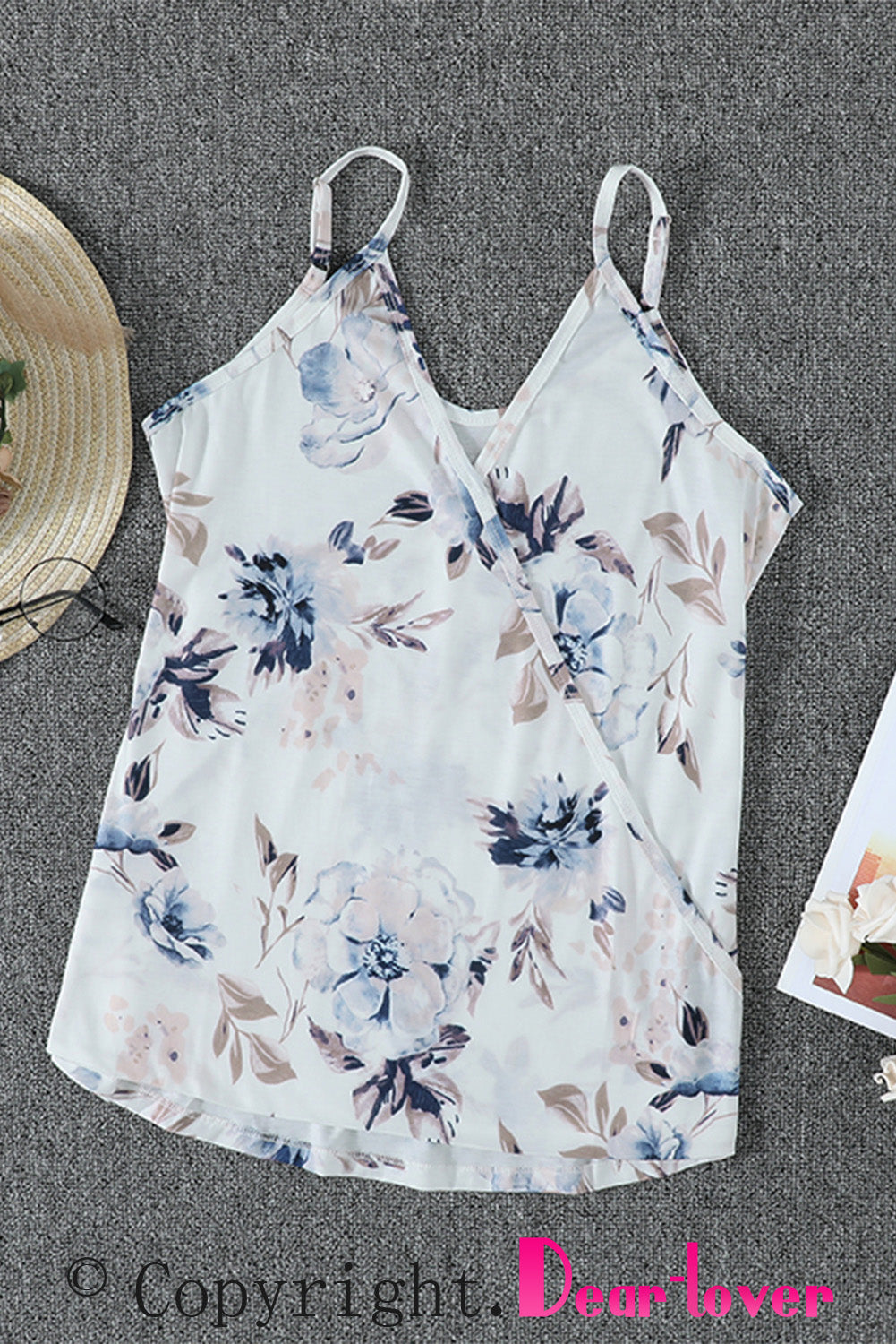Tropical Plant Print Tank Top