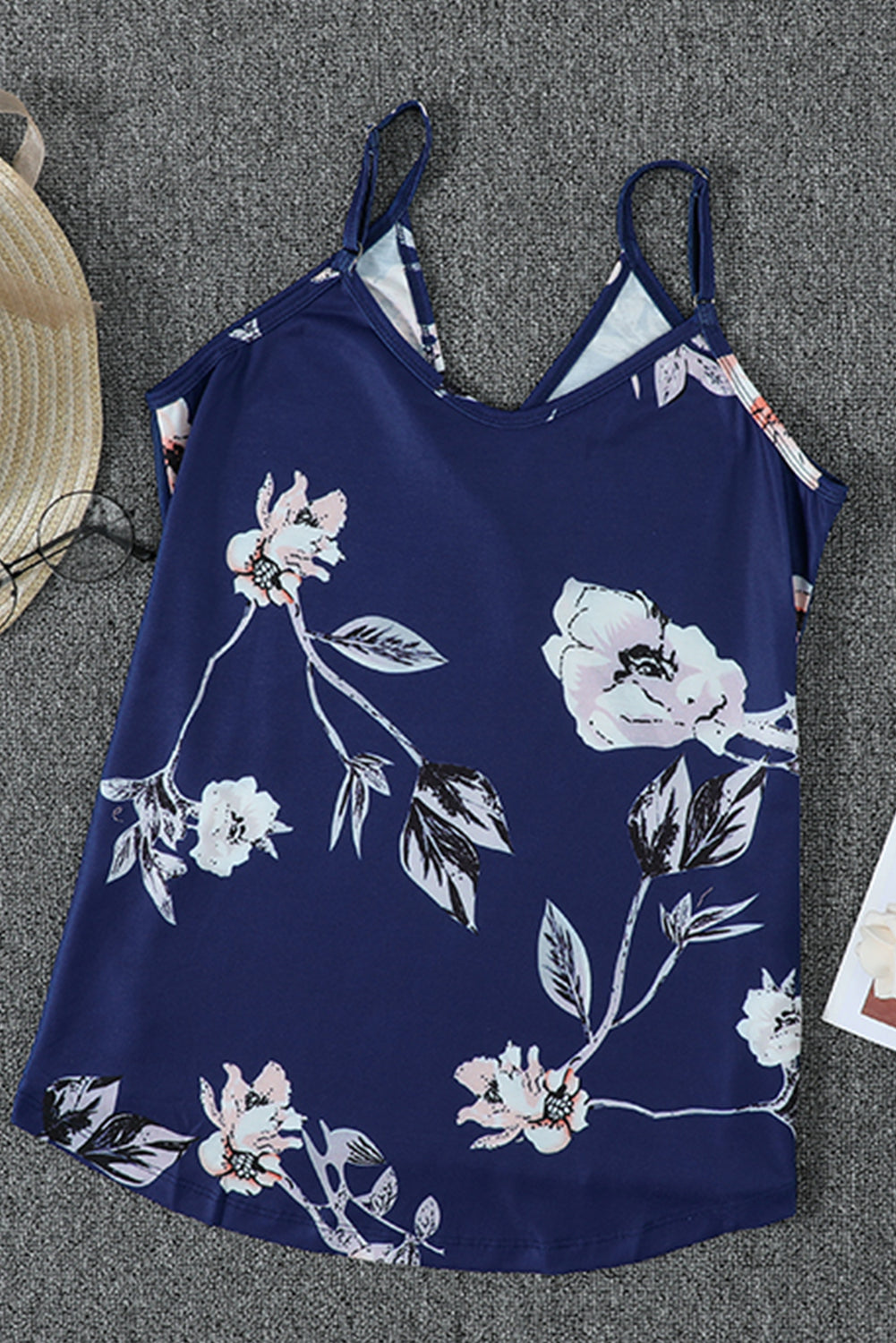 Tropical Plant Print Tank Top