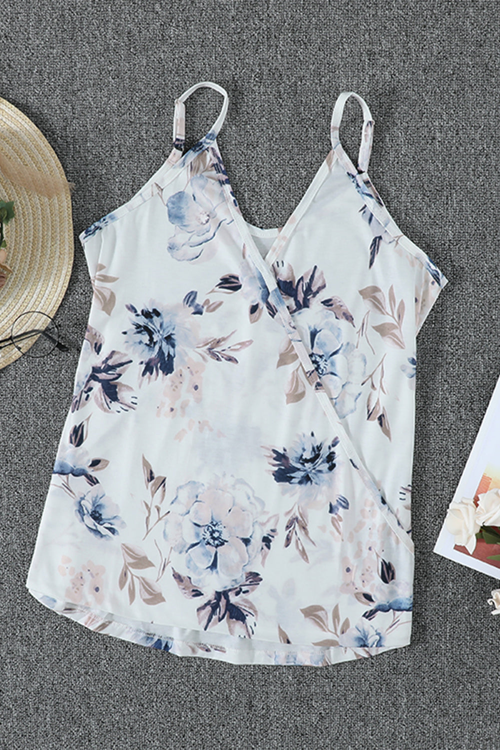 Tropical Plant Print Tank Top
