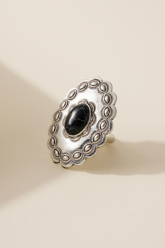 Western Oval Stone Ring