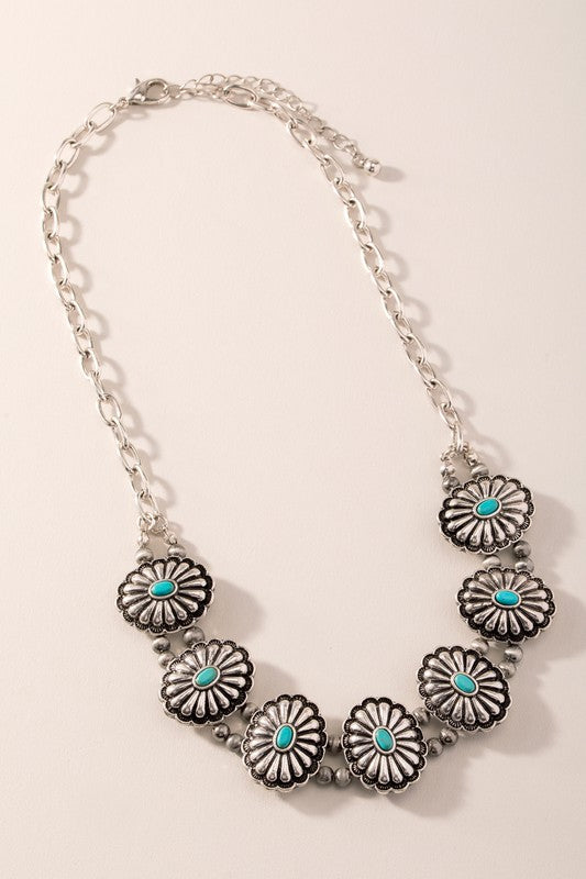 Western Chain Concho Necklace