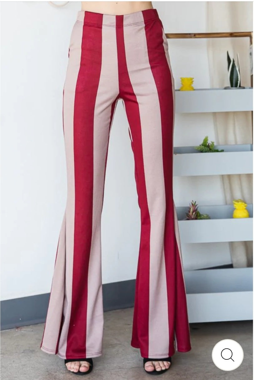 Black and White Stripe Bell Bottoms with Pockets