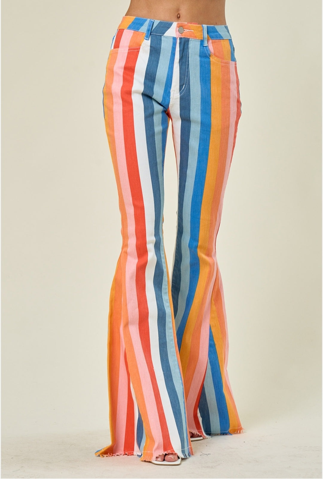 Striped Bell Bottom Jean Bottoms