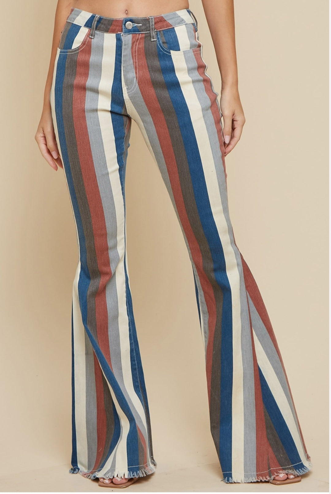 Striped Bell Bottom Jean Bottoms