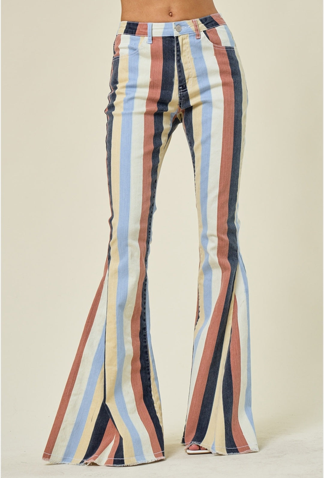 Striped Bell Bottom Jean Bottoms