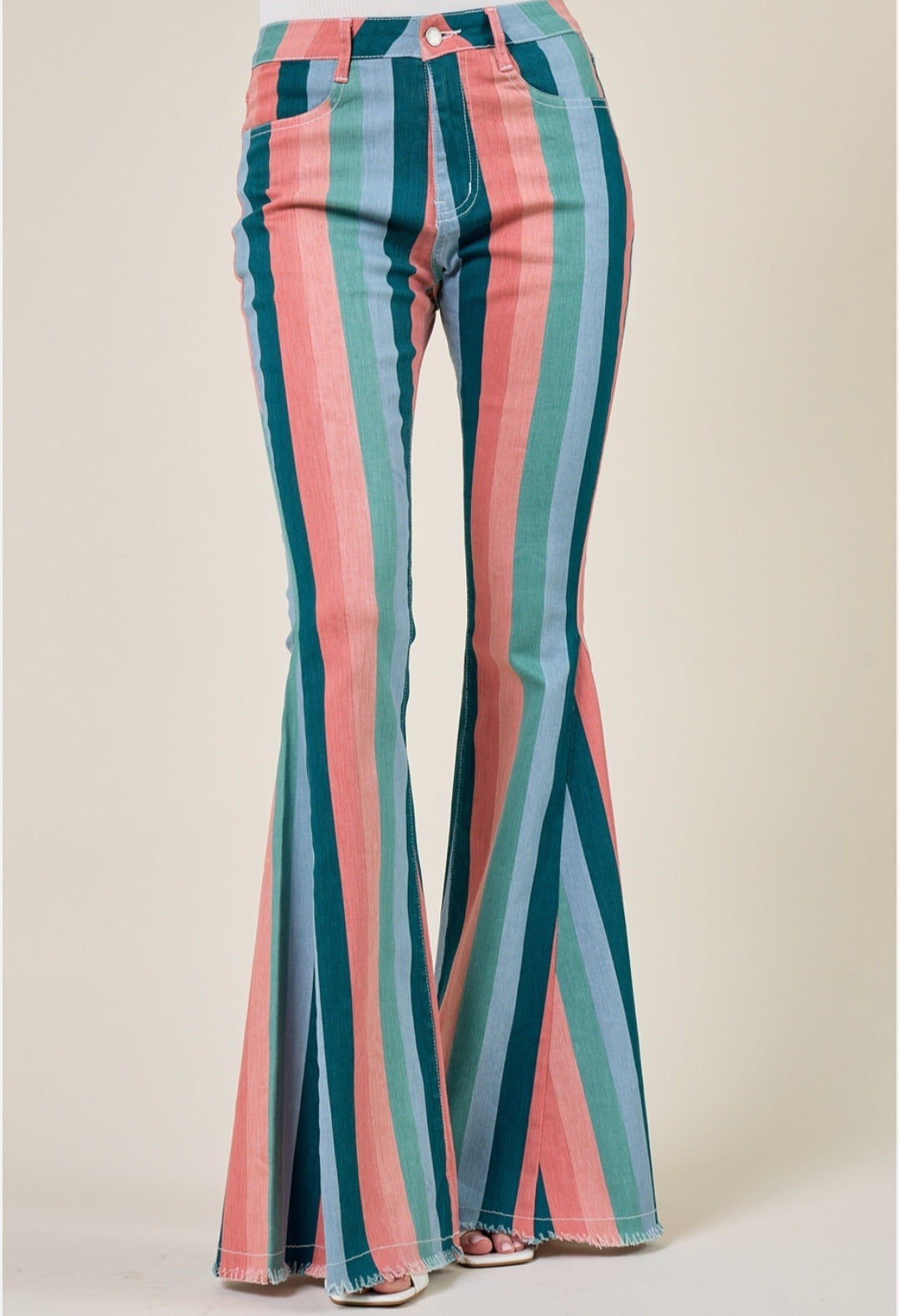 Striped Bell Bottom Jean Bottoms
