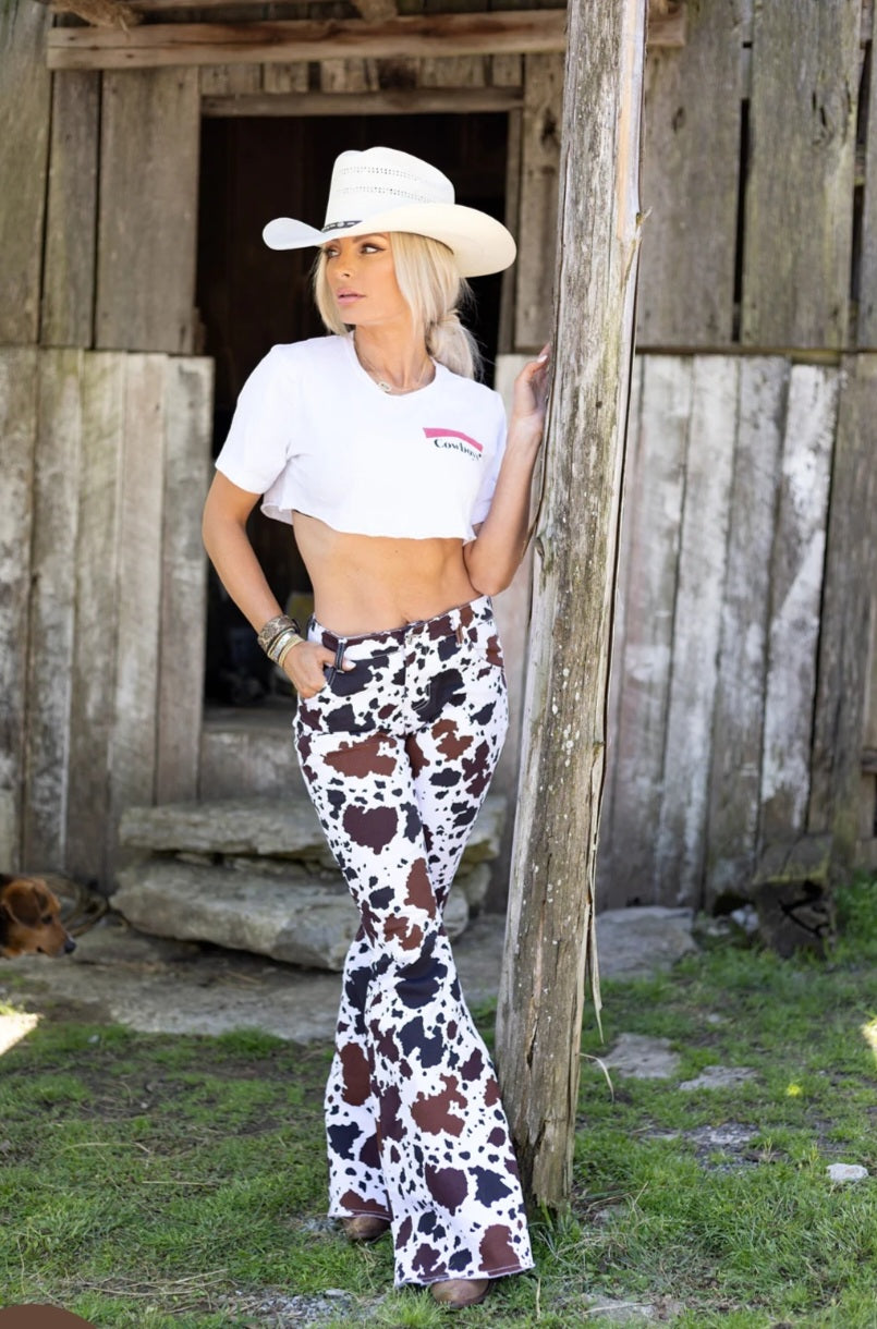 Cow Print Bell Bottoms