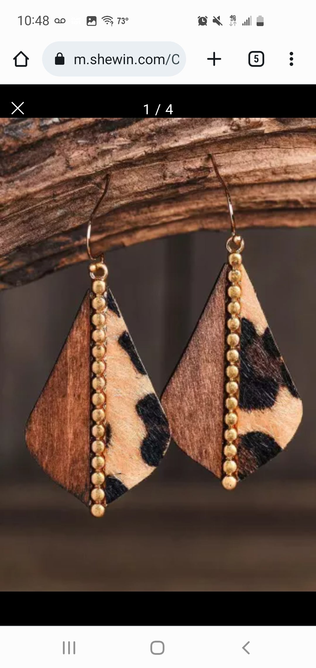 Cheetah Beaded Patchwork Western Dangle Earring