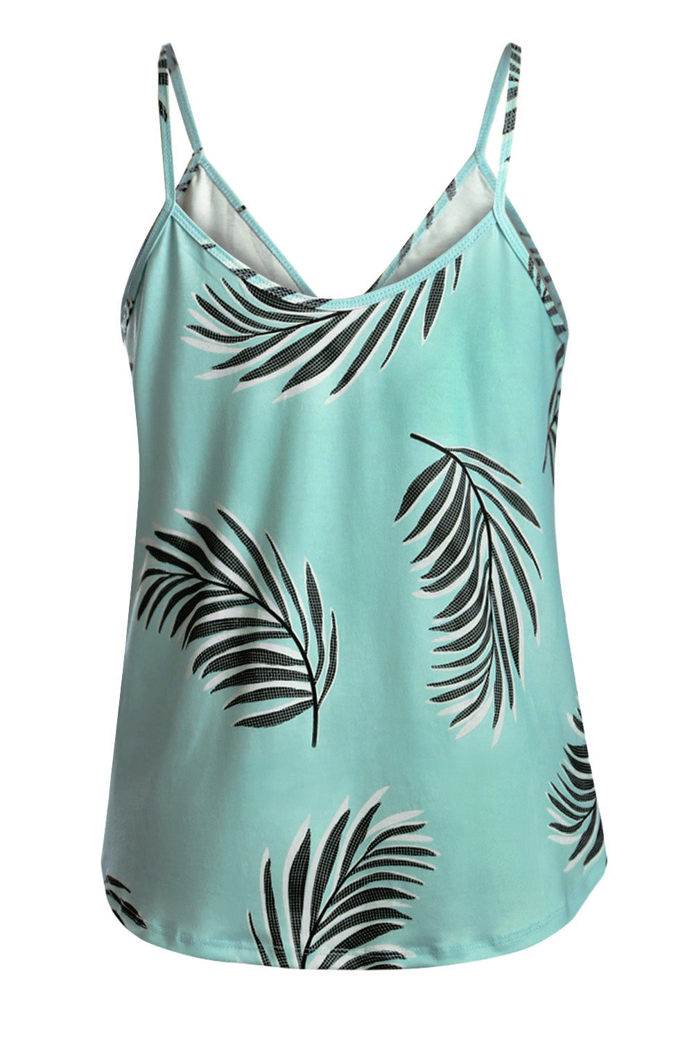 Tropical Plant Print Tank Top