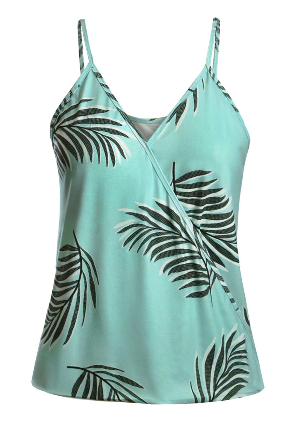 Tropical Plant Print Tank Top