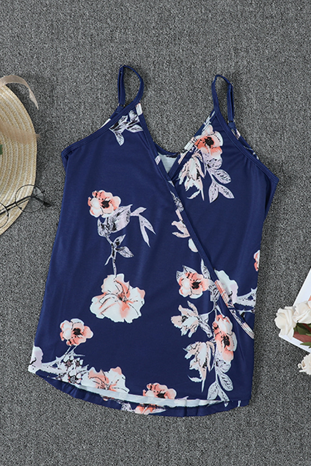 Tropical Plant Print Tank Top
