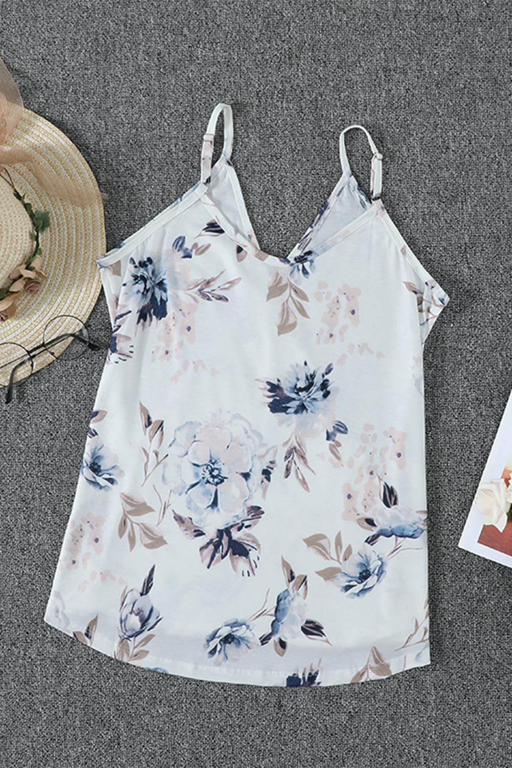 Tropical Plant Print Tank Top