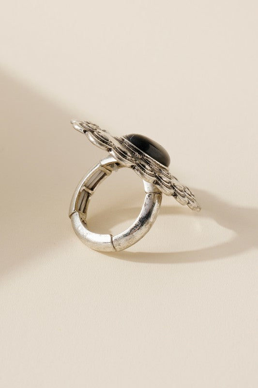 Western Oval Stone Ring