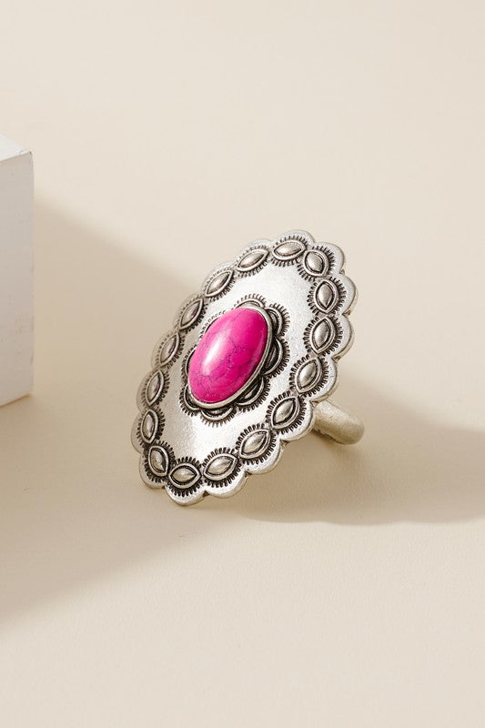 Western Oval Stone Ring