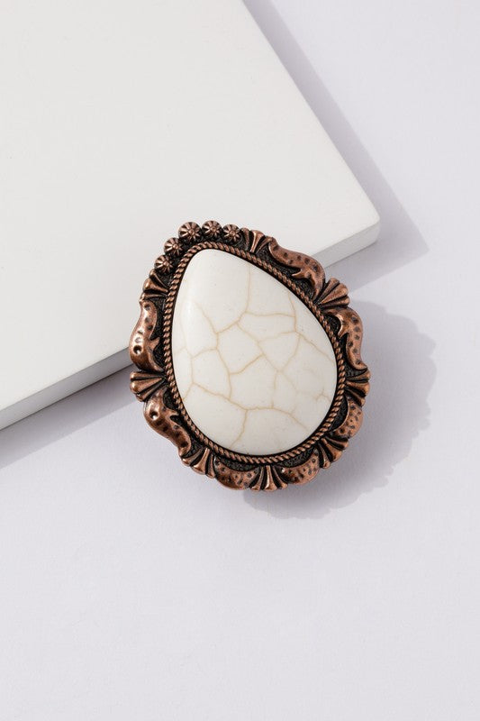 Western Teardrop Stone Cell Phone Finger Grip