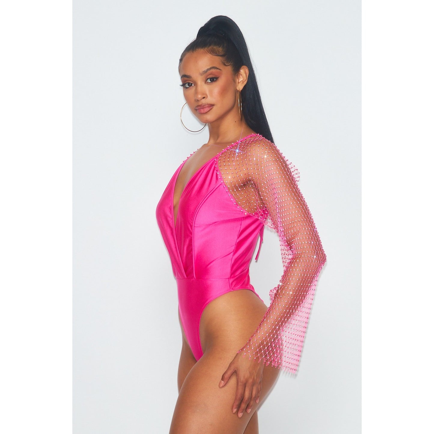 Belle Sleeve Rhinestone Bodysuit