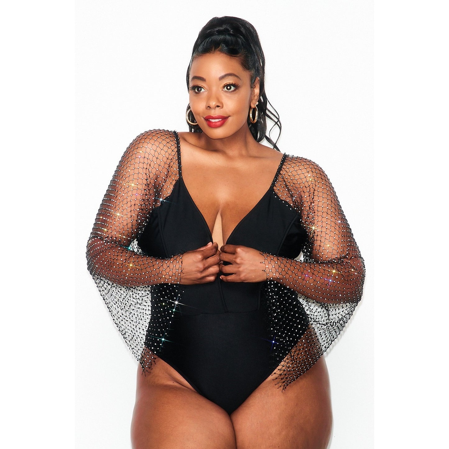 Belle Sleeve Rhinestone Bodysuit