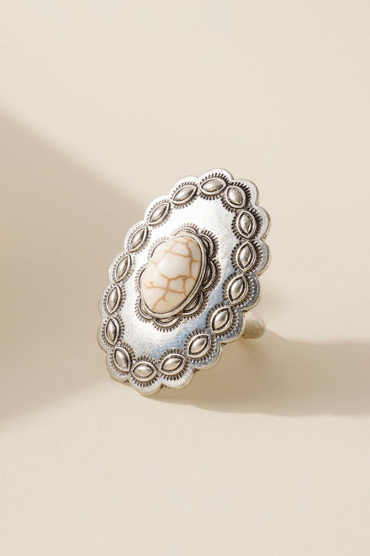 Western Oval Stone Ring