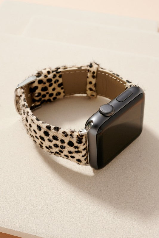 Animal Print Calf Hair Leather iWatch Band Small