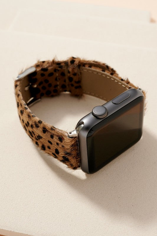 Animal Print Calf Hair Leather iWatch Band Small