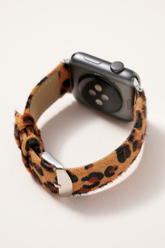 Animal Print Calf Hair Leather iWatch Band Small