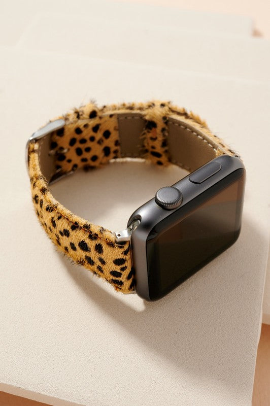 Animal Print Calf Hair Leather iWatch Band Small