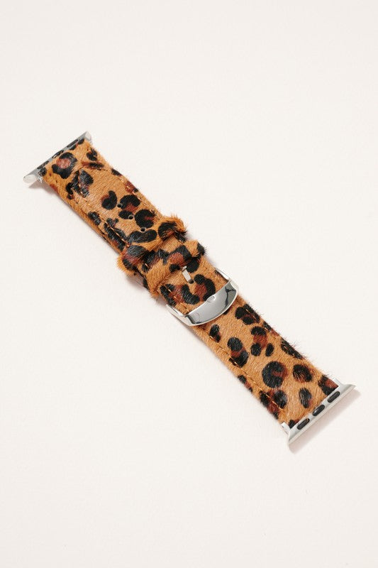 Animal Print Calf Hair Leather iWatch Band Small